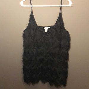 H&M fringe black tank top size M